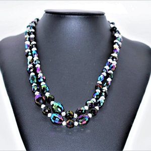 1950's Vintage Swarovski Emerald Green/Purple Aurora Borealis